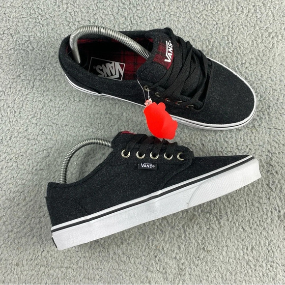 Vans Shoes Atwood Wool Plaid Mens Boys Size 7 Dark Grey Red Black Lace Up Padded - Picture 14 of 14